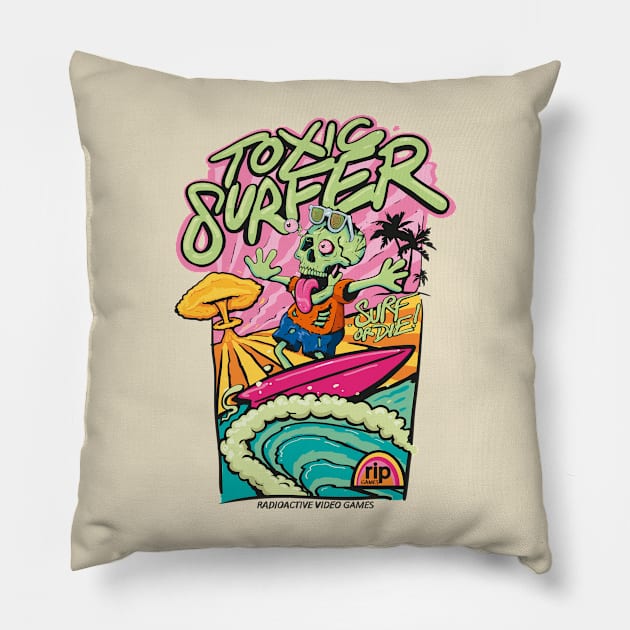 TOXIC SURFER Pillow by Deathstarrclub