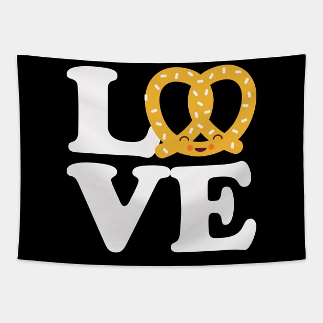 I Love Pretzels for Pretzel Day Funny Office Shirt Tapestry by PodDesignShop