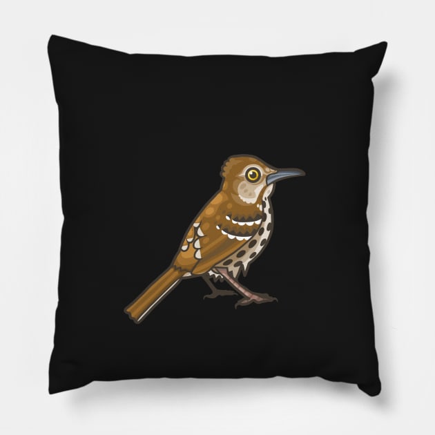 Brown Thrasher Pillow by Ginboy