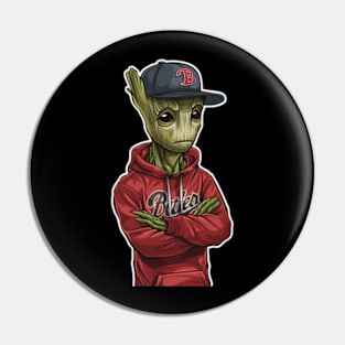 Groot Vs Atlanta Braves Timber Tag Pin