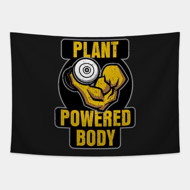 Plant Powered Body Vegan Fitness Tapestry by RadStar