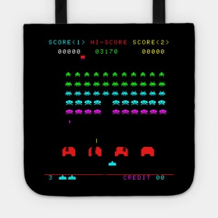 Colorful Space Invaders Tote