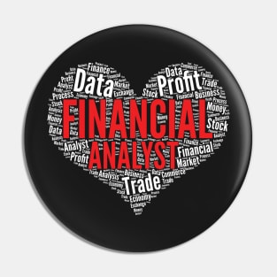 Financial Analyst Heart Shape Word Cloud Design graphic Pin