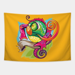 Colorful Chameleon Tapestry