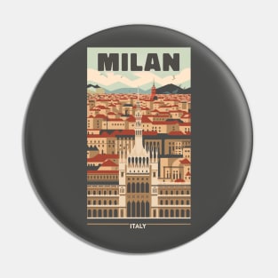 A Vintage Travel Art of Milan - Italy Pin