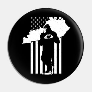 Kentucky Bigfoot American Flag Pin