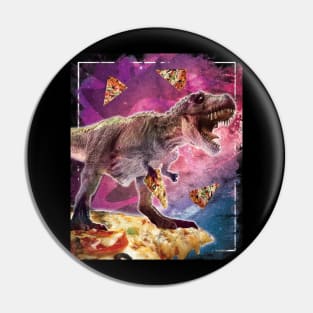 T-Rex on Space Pizza T-Shirt Pin