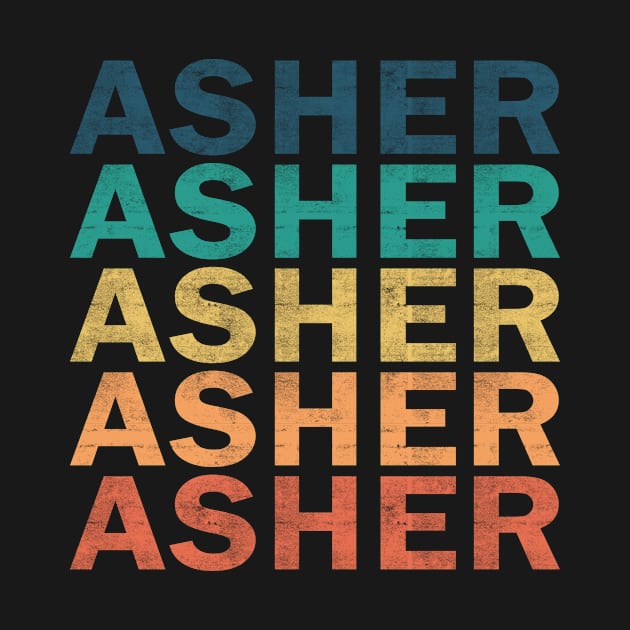 Asher Name T Shirt - Asher Vintage Retro Name Gift Item Tee by henrietacharthadfield