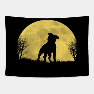 Under the moon staffie Tapestry