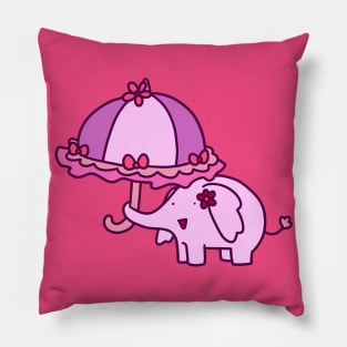 Girly Umbrella Elephant Pillow