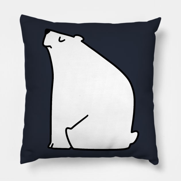 Calm Polar Bear Pillow by saradaboru