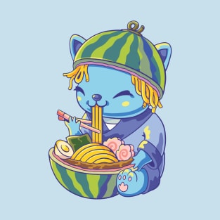 Chibi cat eat ramen T-Shirt