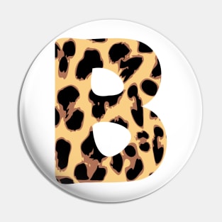 Letter B Initial Cheetah Monogram Sticker Pin