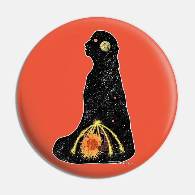 Cosmic Sweat Lodge Pin by JEAndersonArt