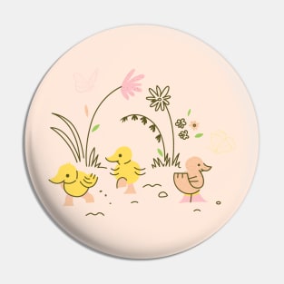 Spring Ducklings Pin