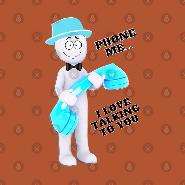 Phone me... I love talking to you - turquoise hat & phone by Blue Butterfly Designs 