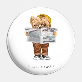 Cute bear design "Good news?" Pin