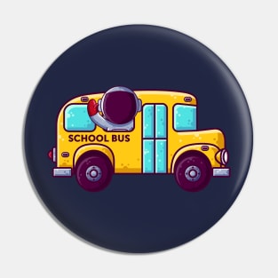 Cute Astronaut School Bus Cartoon Pin