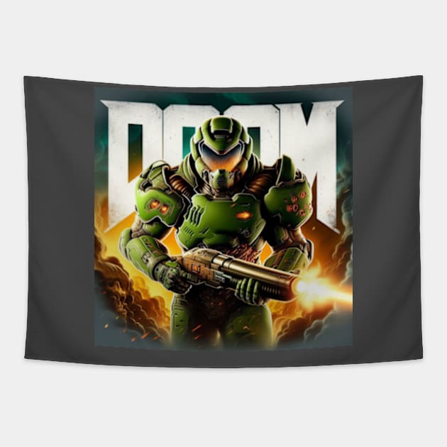 Doom Guy Classic Tapestry by The Doom Guy