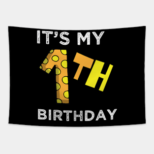 Kids It's My 1th Birthday 1 one Happy Birthday Boy or Girls T-Shirt Tapestry