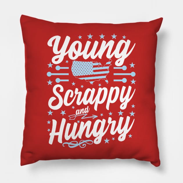 Young Scrappy and Hungry USA Pillow by Estrytee