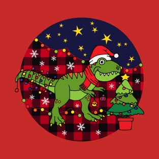 Kids Christmas T-rex Dinosaur T-Shirt