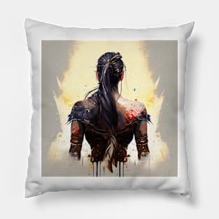 Powerful Warrior Back Woman #1 Pillow