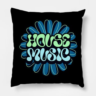 HOUSE MUSIC  - Y2K Flower (Blue/green) Pillow