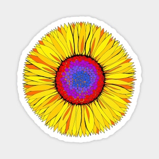 Sunflower Sunny Sunburst Magnet