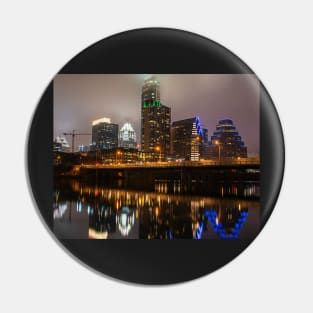 Colorado River Austin Skyline Reflection Austin TX Texas Pin