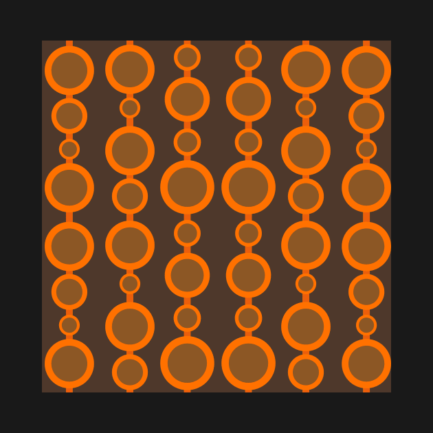 burnt orange mid century circle pattern by pauloneill-art