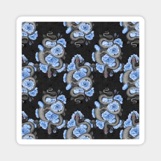 Snakes and blue roses Magnet