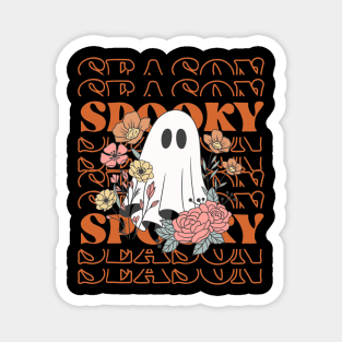 Halloween Spooky Season Flower Ghost Magnet