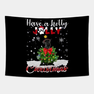 Have A Holly Jolly Christmas Rottweiler Dog Christmas Tree Tapestry