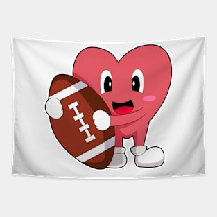 Heart Football Sports Tapestry