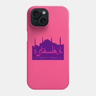 Istanbul Skyline Cityscape Silhouette Pink Phone Case