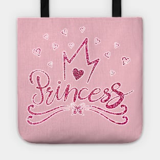 pink sparkles Princess for girls kids and adults Tote