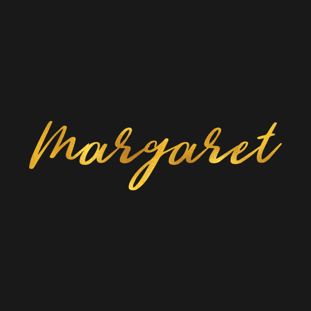 Margaret Name Hand Lettering in Faux Gold Letters by Pixel On Fire