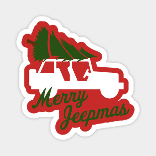 Merry Jeepmas! White Magnet