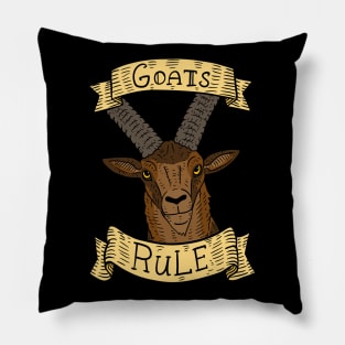 goats rule, ibex illustration. Pillow