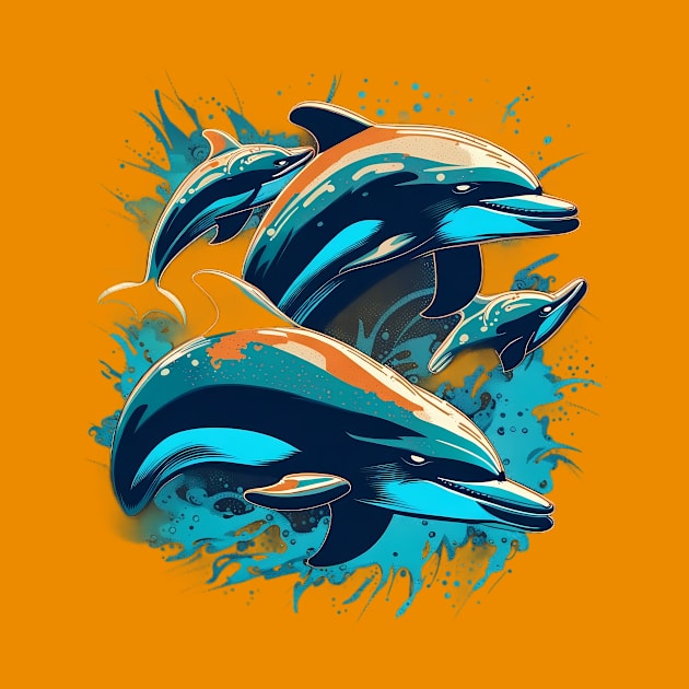 Sea Symphony Grunge Dolphins by trubble