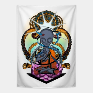 The alien Buddha - Color version Tapestry