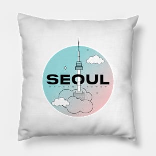 seoul sky namsan Pillow