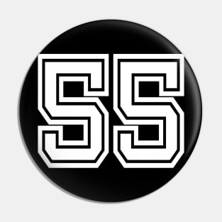 Number 55 for a sports team, group, or community T-Shirt Pin