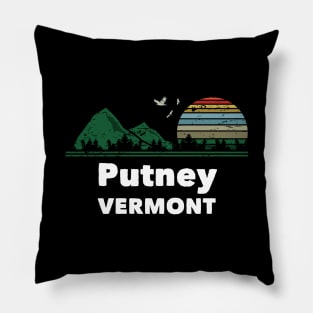 Mountain Sunset Flying Birds Outdoor Putney Vermont Pillow