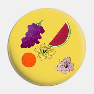 Fruits on Yellow Pin