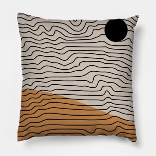 Black Sun On A Desert View Pillow