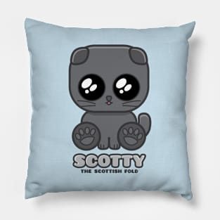 Scotty The Scottish Fold - Text Pillow