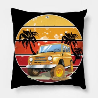 Retro Summer Car Pillow