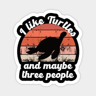 i like turtles and maybe three people Magnet